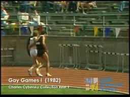 Gay Games I 1982 pole vault/runners/women's long jump and interviews/women's running/javelin/relay