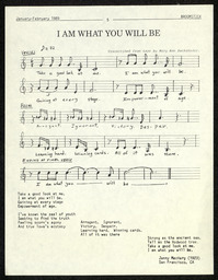 I Am What You Will Be sheet music, 1989