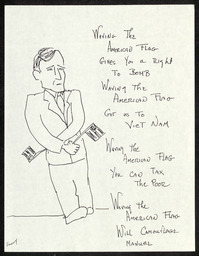 Poem written by Janet MacHarg called Waving the American Flag. Also includes a doodle of President George Bush Sr. drawn by MacHarg. 