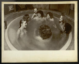 Group of people in bathhouse