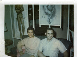 Photograph of Bill Beardemphl with his lifelong partner Johnny DeLeon at home.
