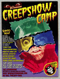 Poster advertising Creepshow Camp, an arts education program that taught horror and science fiction performance skills to youth. 