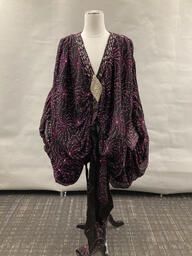 Purple and black beaded cape and headpiece