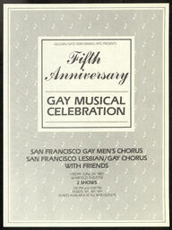 Fifth Anniversary Gay Musical Celebration poster