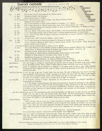 The San Francisco Gay Freedom Day Marching Band and Twirling Corps distributed the newsletter, Band Notes as a way to keep members informed of the band's up coming rehearsals and performances, list personal ads, and share other kinds of information concerning band membership. This newsletter is dated 10/06/1981.