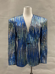 Blue sequin Pat Campano jacket front