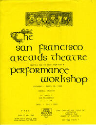 A flier for a performance workshop by Arcaids Theatre.