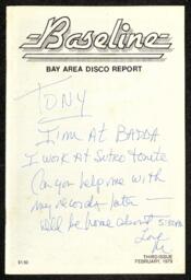 Baseline Bay Area Disco Report, Issue 3 (excerpt) 