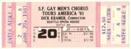 1981 National Tour - Seattle ticket