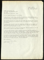 Letter written to the San Francisco Gay Men's Chorus from Jeanne Zanka in response to their show in Minneapolis, Minnesota as part of their 1981 National Tour.