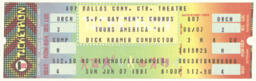 Dallas ticket - 1981 National Tour