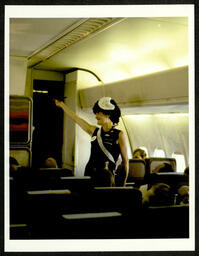 Chorus member on plane during their 1981 National Tour. 