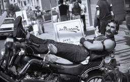 Harvey Milk's Birthday - Man in Leather Vest on Motorcycle