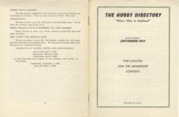 Hobby Directory, September 1947