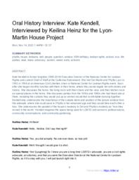 Kate Kendell oral history interview transcript