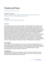 Pauline Shulman and Diane McCarney oral history interview transcript