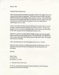 Letter advocating for environmental efforts