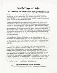 12th Annual International Two Spirit Gathering Welcome Packet