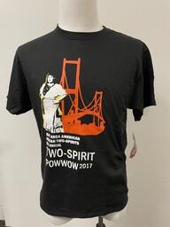 A T-shirt from the 6th Annual Two Spirit Powwow hosted by Bay Area American Indian Two Spirits (BAAITS).